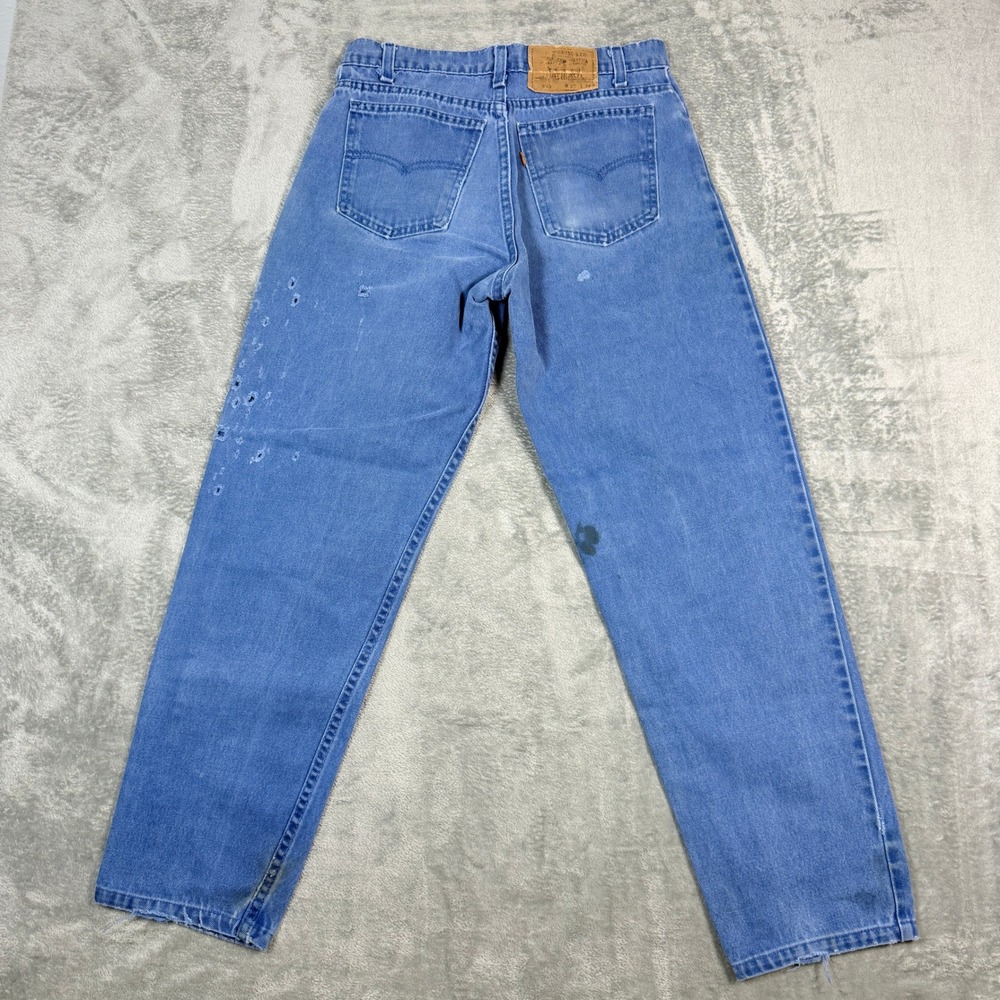 Vintage Levi's Mens 30x34 550 Relaxed Fit Orange Tab Blue Distressed USA Made - Picture 6 of 14